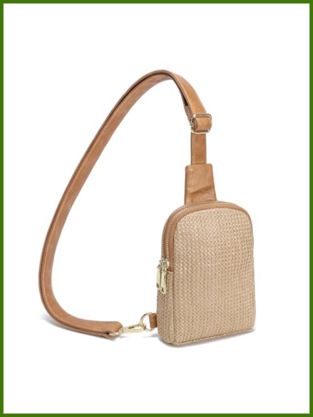 Faux Straw Crossbody Bag Lightweight Summer Beach Sling Purse